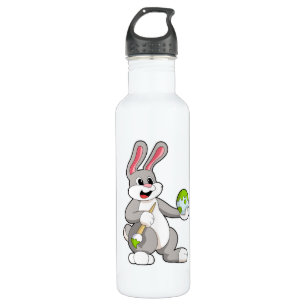 Rabbit at Painting with Egg Stainless Steel Water Bottle
