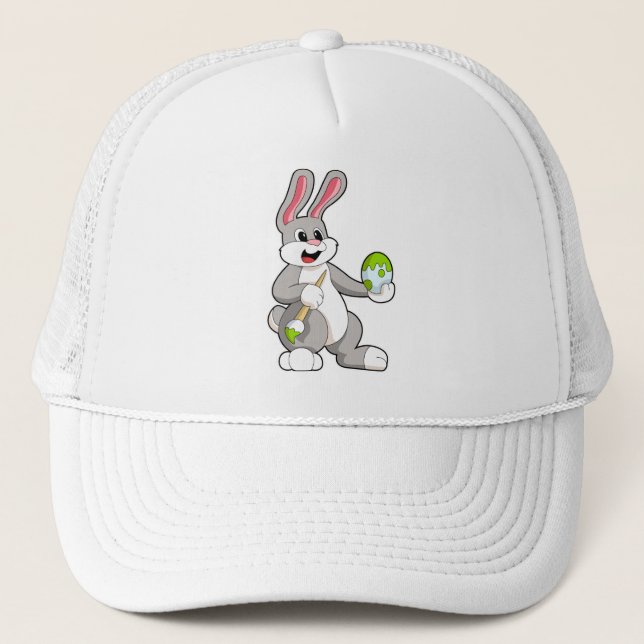 Rabbit at Painting with Egg Trucker Hat (Front)