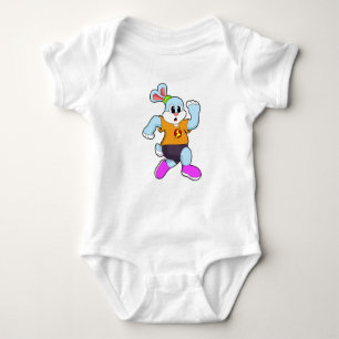 Rabbit at Running Baby Bodysuit