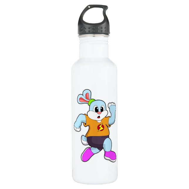 Rabbit at Running Stainless Steel Water Bottle (Front)