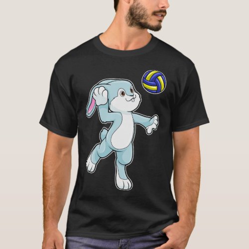 Rabbit at Sports with Volleyball 1 T_Shirt