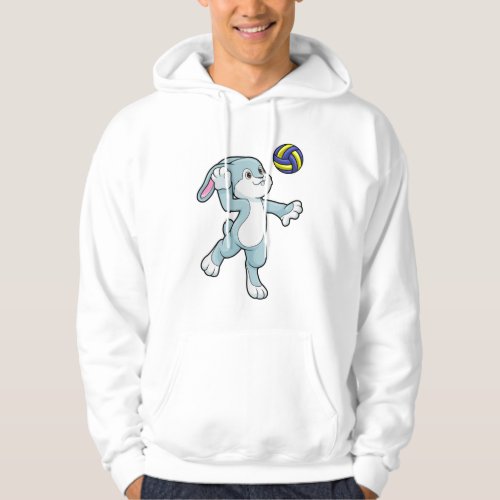 Rabbit at Sports with Volleyball Hoodie