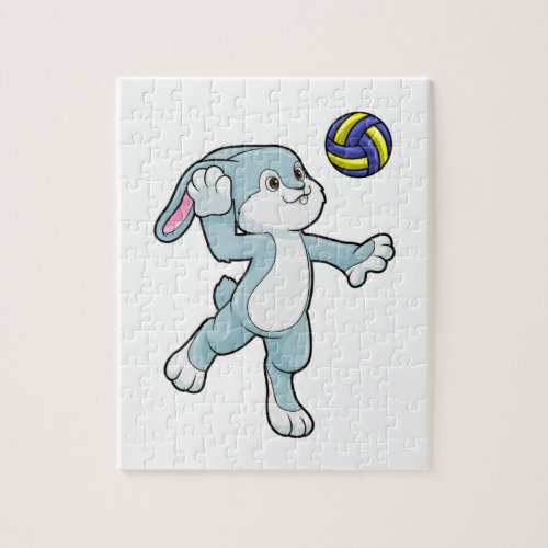 Rabbit at Sports with Volleyball Jigsaw Puzzle
