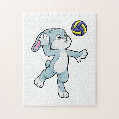 Rabbit at Sports with Volleyball Jigsaw Puzzle