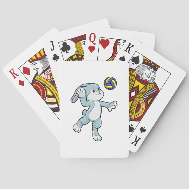 Rabbit at Sports with Volleyball Poker Cards (Back)
