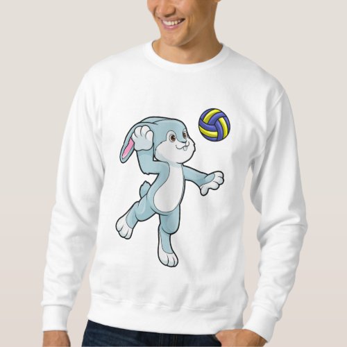 Rabbit at Sports with Volleyball Sweatshirt