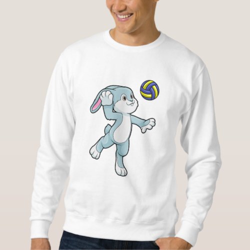 Rabbit at Sports with Volleyball Sweatshirt