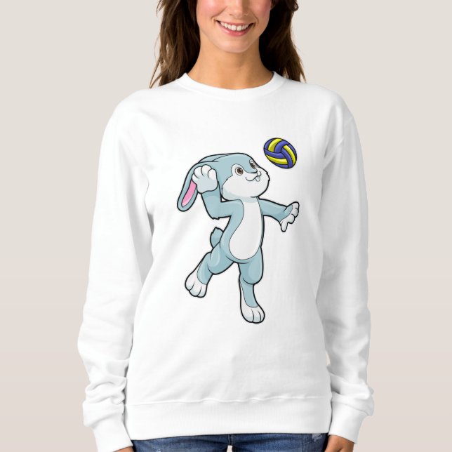 Rabbit at Sports with Volleyball Sweatshirt (Front)