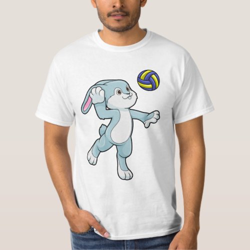 Rabbit at Sports with Volleyball T_Shirt