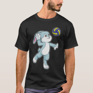 Rabbit at Sports with Volleyball T-Shirt