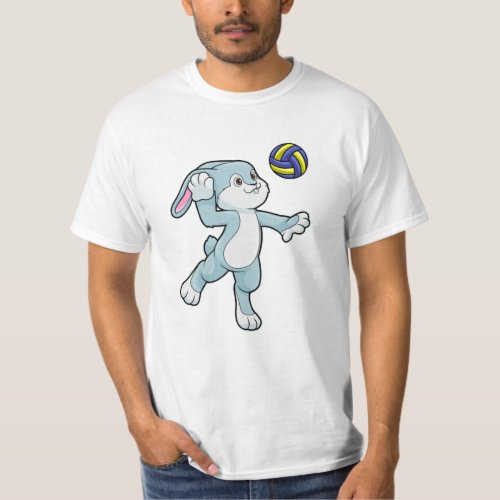 Rabbit at Sports with Volleyball T_Shirt