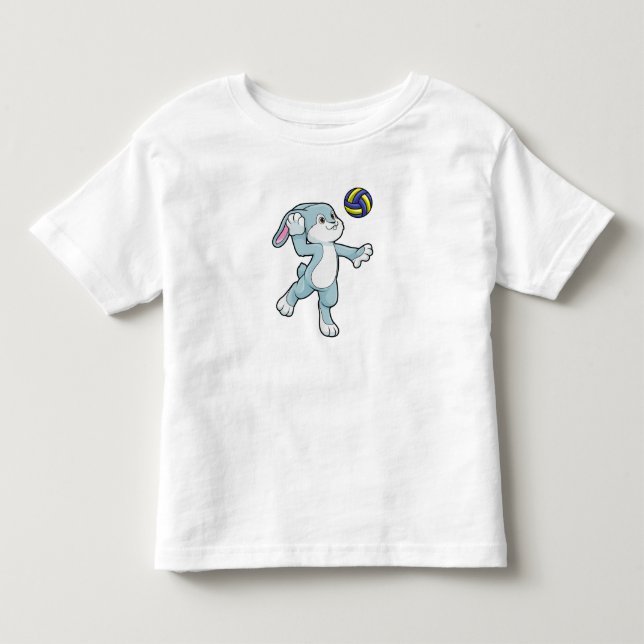 Rabbit at Sports with Volleyball Toddler T-shirt (Front)
