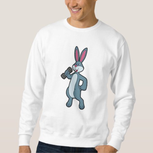 Rabbit at Strength training with Dumbbell Sweatshirt