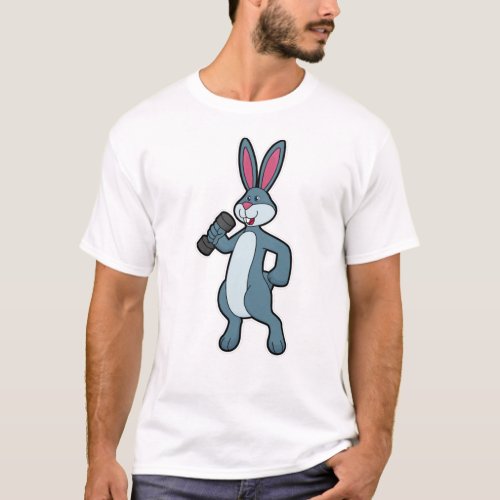 Rabbit at Strength training with Dumbbell T_Shirt