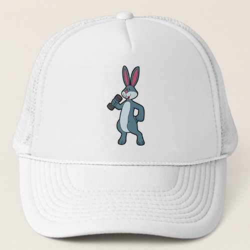 Rabbit at Strength training with Dumbbell Trucker Hat
