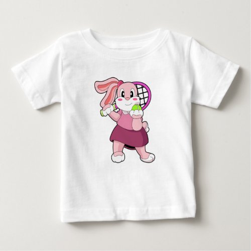 Rabbit at Tennis with Tennis racket Baby T_Shirt