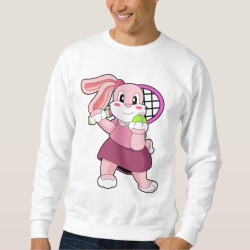 Rabbit at Tennis with Tennis racket Sweatshirt