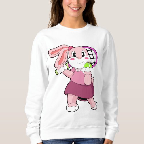 Rabbit at Tennis with Tennis racket Sweatshirt