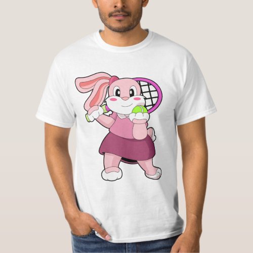 Rabbit at Tennis with Tennis racket T_Shirt