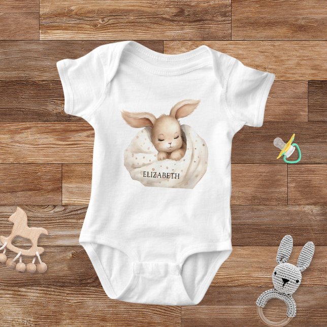 Rabbit baby girl beige cute bodysuit (Creator Uploaded)