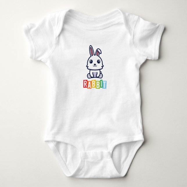 Rabbit Baby Jersey Bodysuit (Front)
