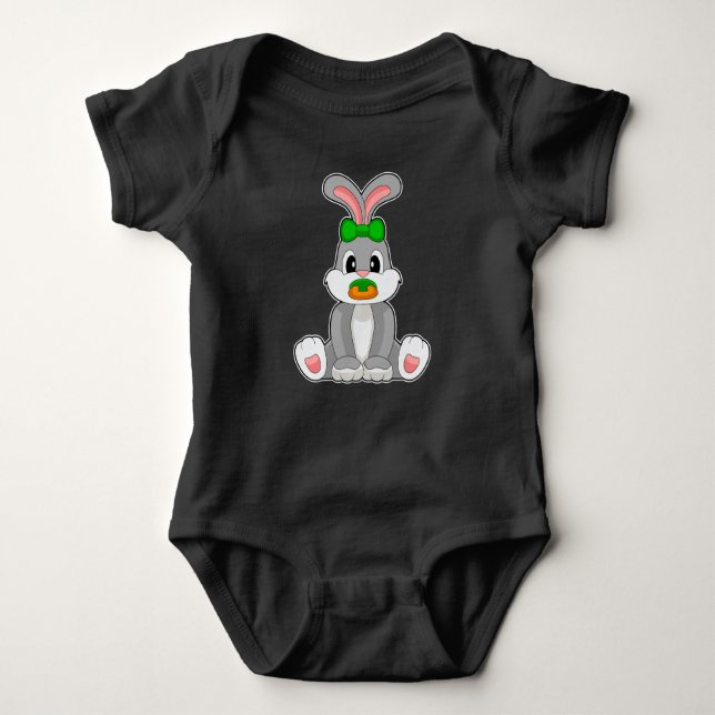Rabbit Baby Pacifier Baby Bodysuit (Front)
