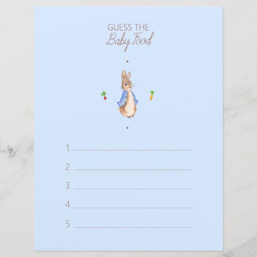Rabbit Baby Shower Guess the Baby Food Game