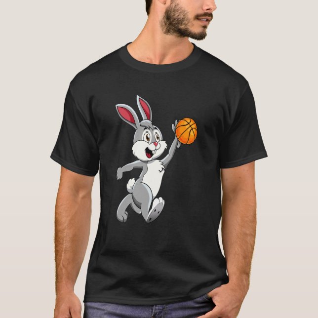 Rabbit Basketball Dunk Happy Easter Day Boys Men S T-Shirt (Front)