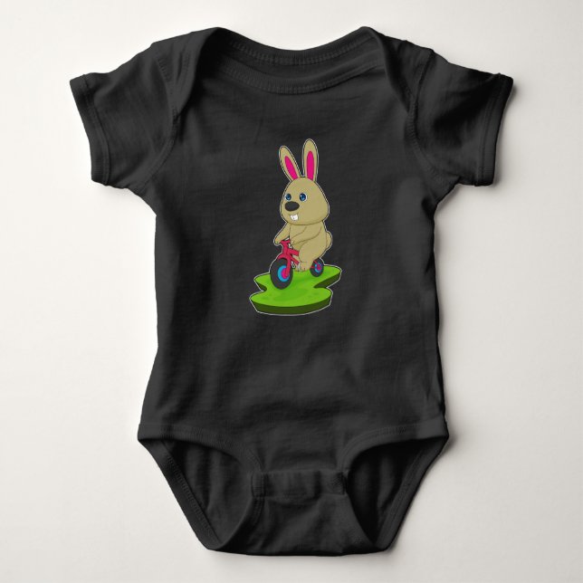 Rabbit Bicycle Baby Bodysuit (Front)