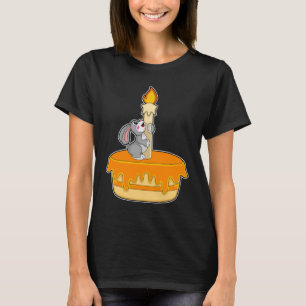 Rabbit Birthday Cake Candle T-Shirt