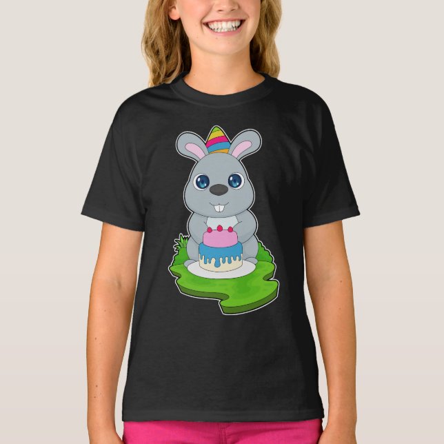 Rabbit Birthday Cake T-Shirt (Front)