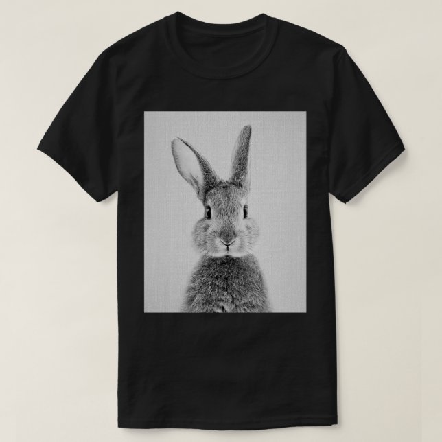 Rabbit Black amp White Graphic T-Shirt (Design Front)