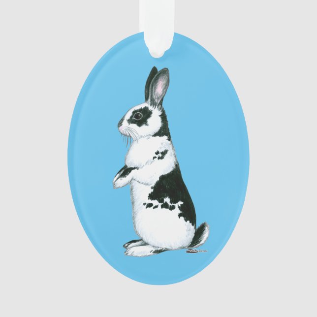 Rabbit:  Black and White Ornament (Front)