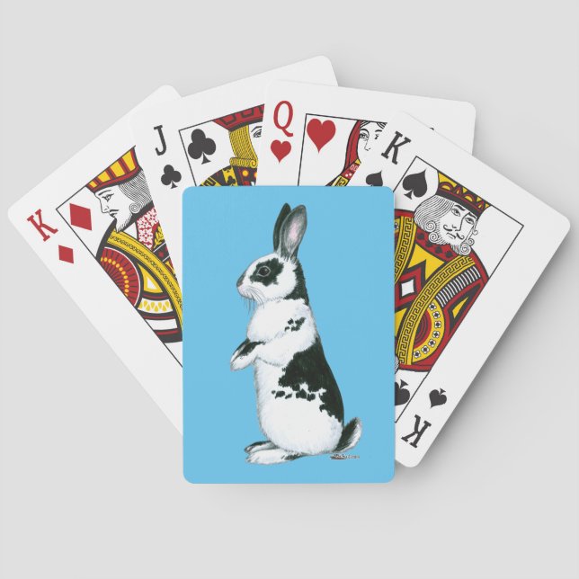 Rabbit:  Black and White Poker Cards (Back)