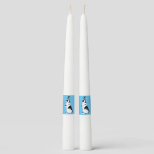 Rabbit:  Black and White Taper Candle