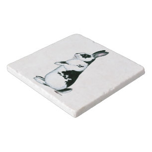 Rabbit: Black and White Trivet
