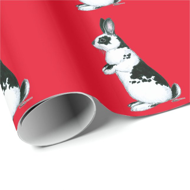 Rabbit:  Black and White Wrapping Paper (Roll Corner)