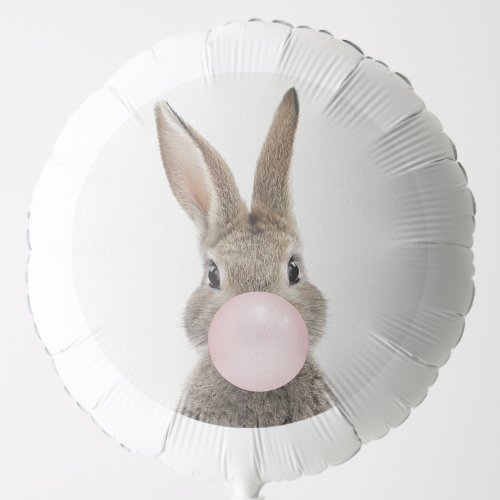 Rabbit Blowing Pink Bubble gum   Balloon