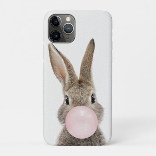 Rabbit Blowing Pink Bubble gum iPhone 11 Pro Case