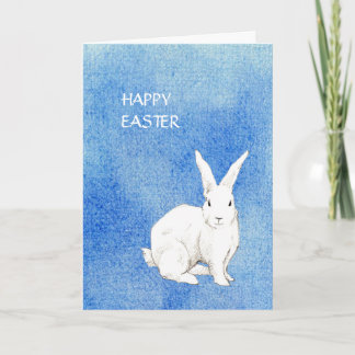 Rabbit Blue Easter Card
