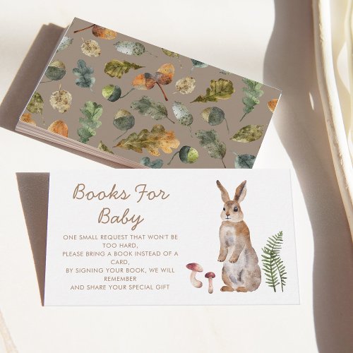 Rabbit Book Request Baby Shower Enclosure Card