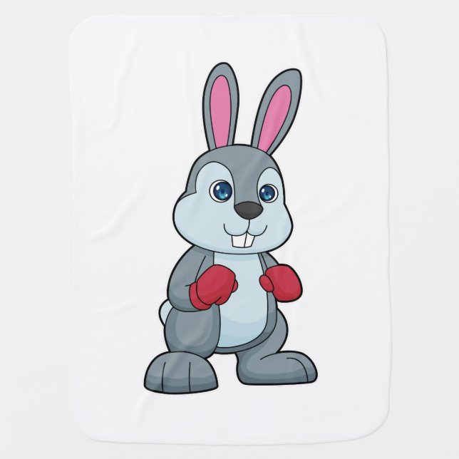 Rabbit Boxing Boxer Boxing gloves Baby Blanket (Front)