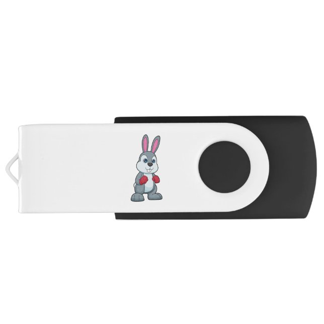 Rabbit Boxing Boxer Boxing gloves Flash Drive (Back)