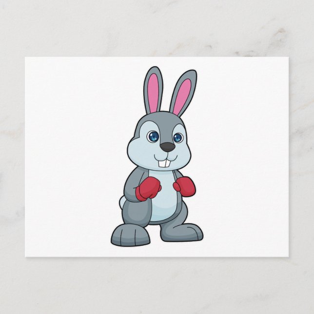 Rabbit Boxing Boxer Boxing gloves Postcard (Front)