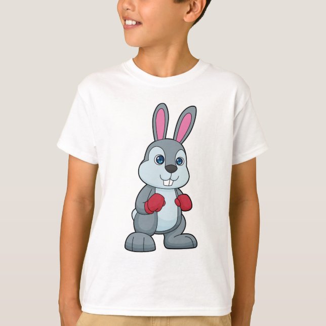 Rabbit Boxing Boxer Boxing gloves T-Shirt (Front)