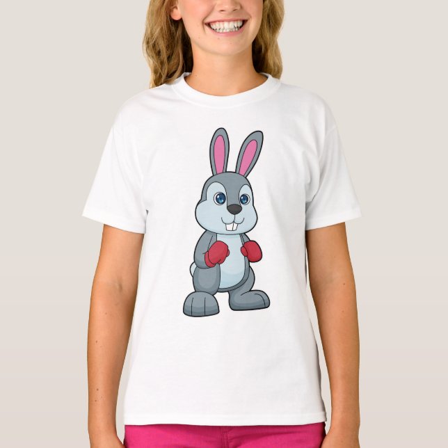Rabbit Boxing Boxer Boxing gloves T-Shirt (Front)