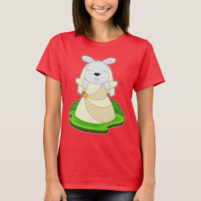 Rabbit Bride Veil Wedding T-Shirt (Front)