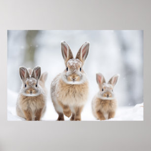 Rabbit Bunny Animal Family Wandering Poster