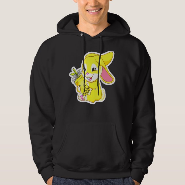 Rabbit Bunny Bae Bubble Boba Tea Chinese Easter De Hoodie (Front)