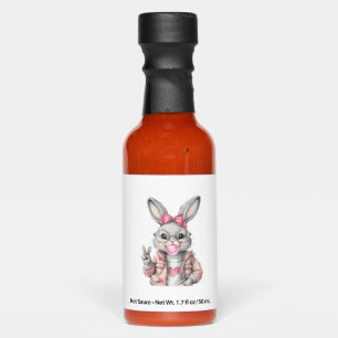Rabbit Bunny Blowing Bubble Gum Easter Day Cute Gi Hot Sauces